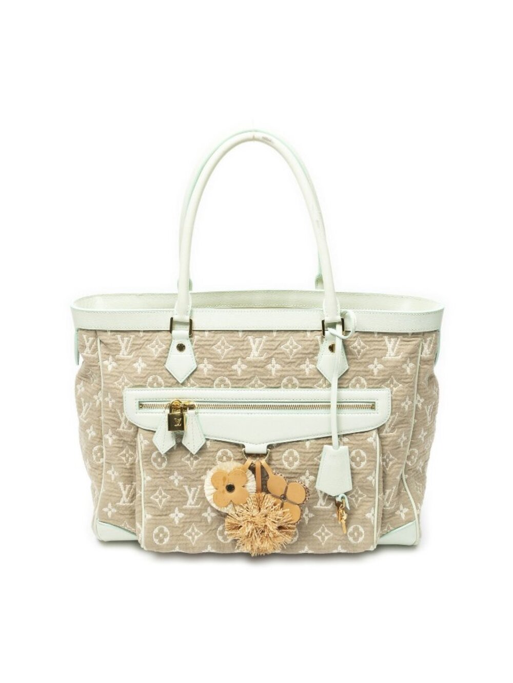 Louis Vuitton Cabas Beige Monogram Satin